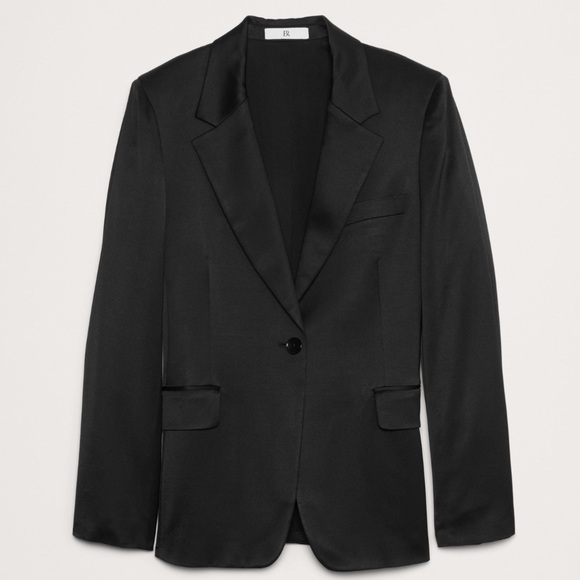 NWT! Banana Republic Black Slim Italian Satin Blazer - Multiple Sizes🩵💫 - Picture 6 of 12